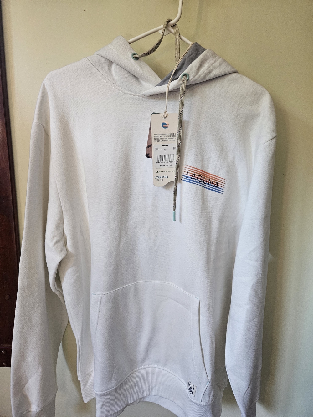 Men's White Hoodie Sweatshirt